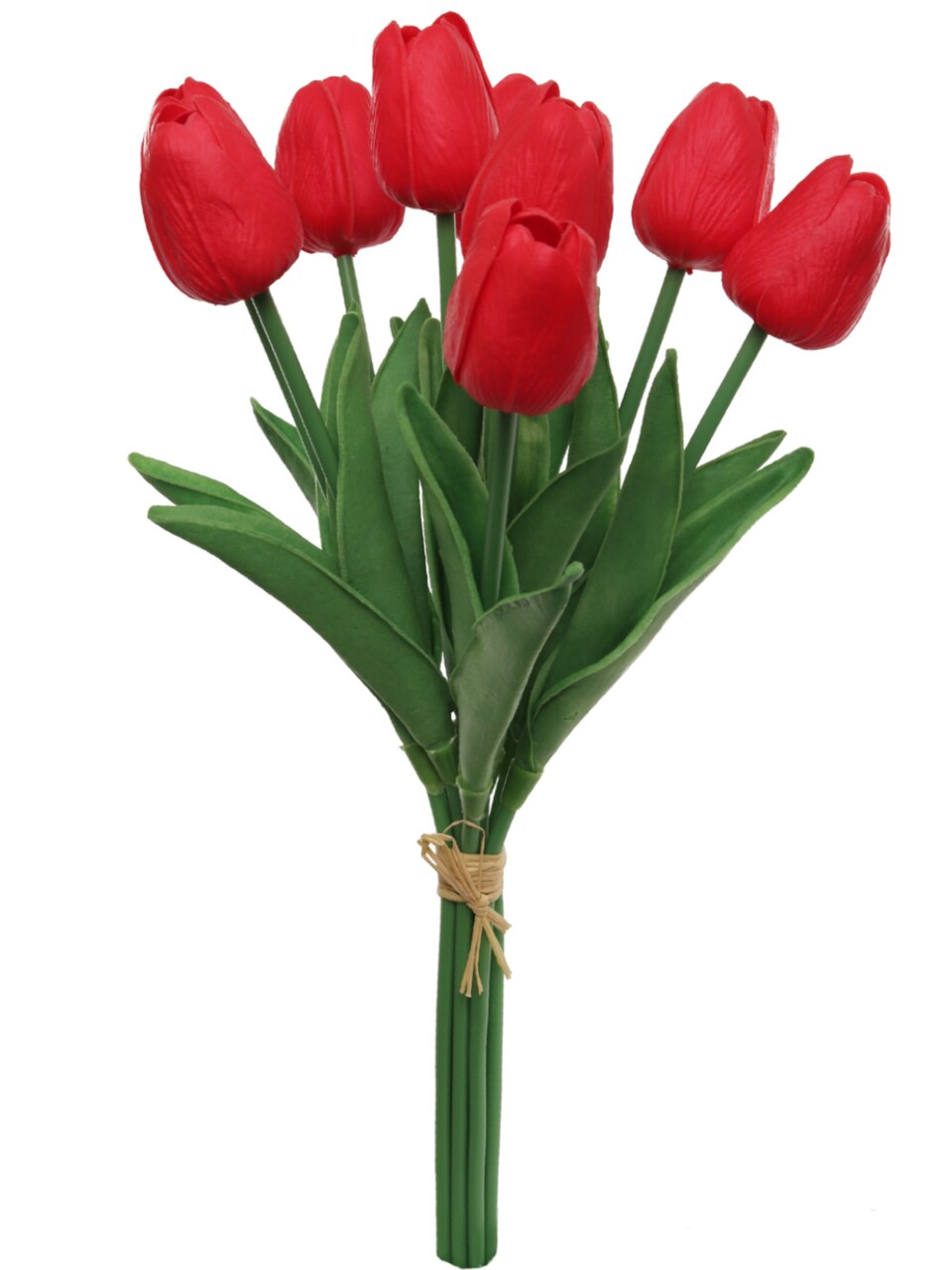 12 Pack Artificial Red Tulip Flowers 13" – 9-Stem Tulip Bundle, Faux Spring Flowers for Vase, Home Décor, Centerpieces, Weddings